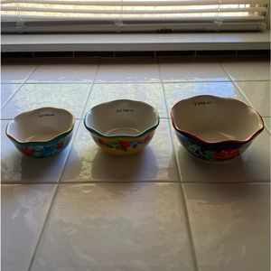 The Pioneer Women 3-piece ceramic decorated measuring bowls
